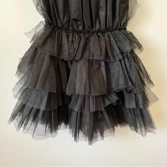 Mable Organza Tube Ruffle Mini Dress Black Women's Size S - Picture 8 of 16